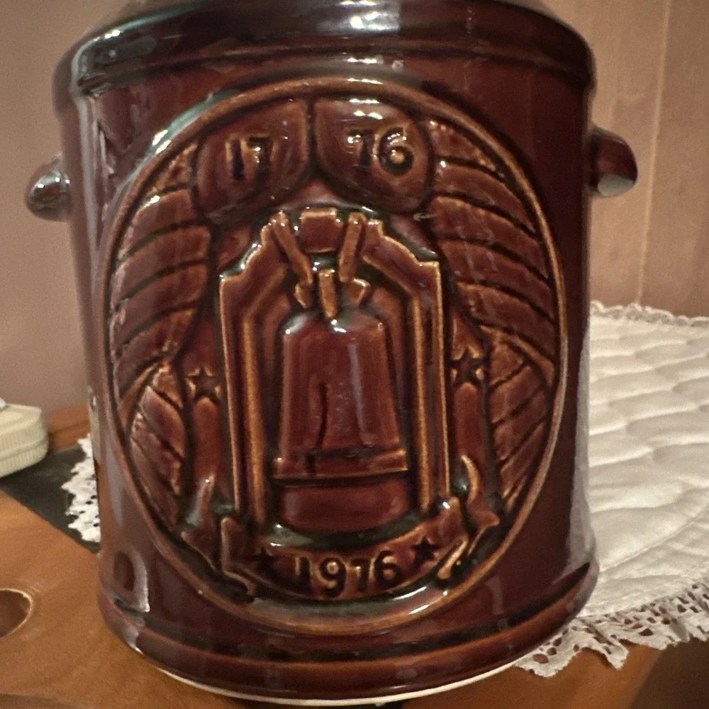 McCOY USA 154 BICENTENNIAL 1776-1976 LIBERTY BELL MILK CAN COOKIE JAR‎ VTG